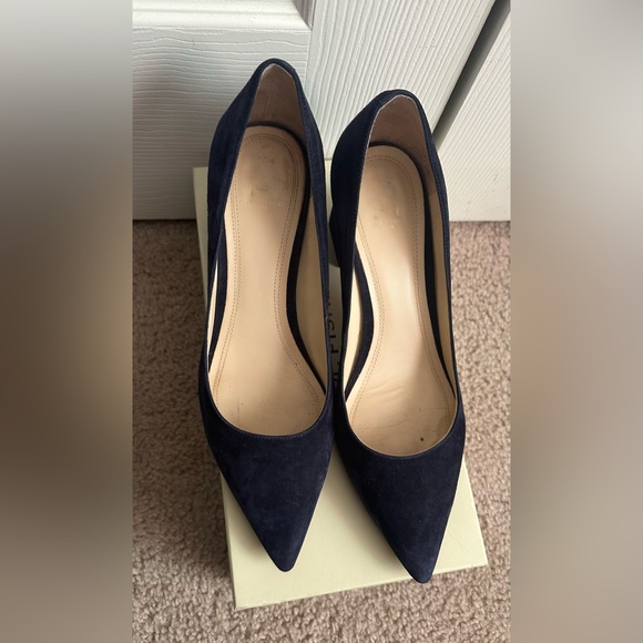Marc Fisher Navy Suede Heels - Picture 2 of 7